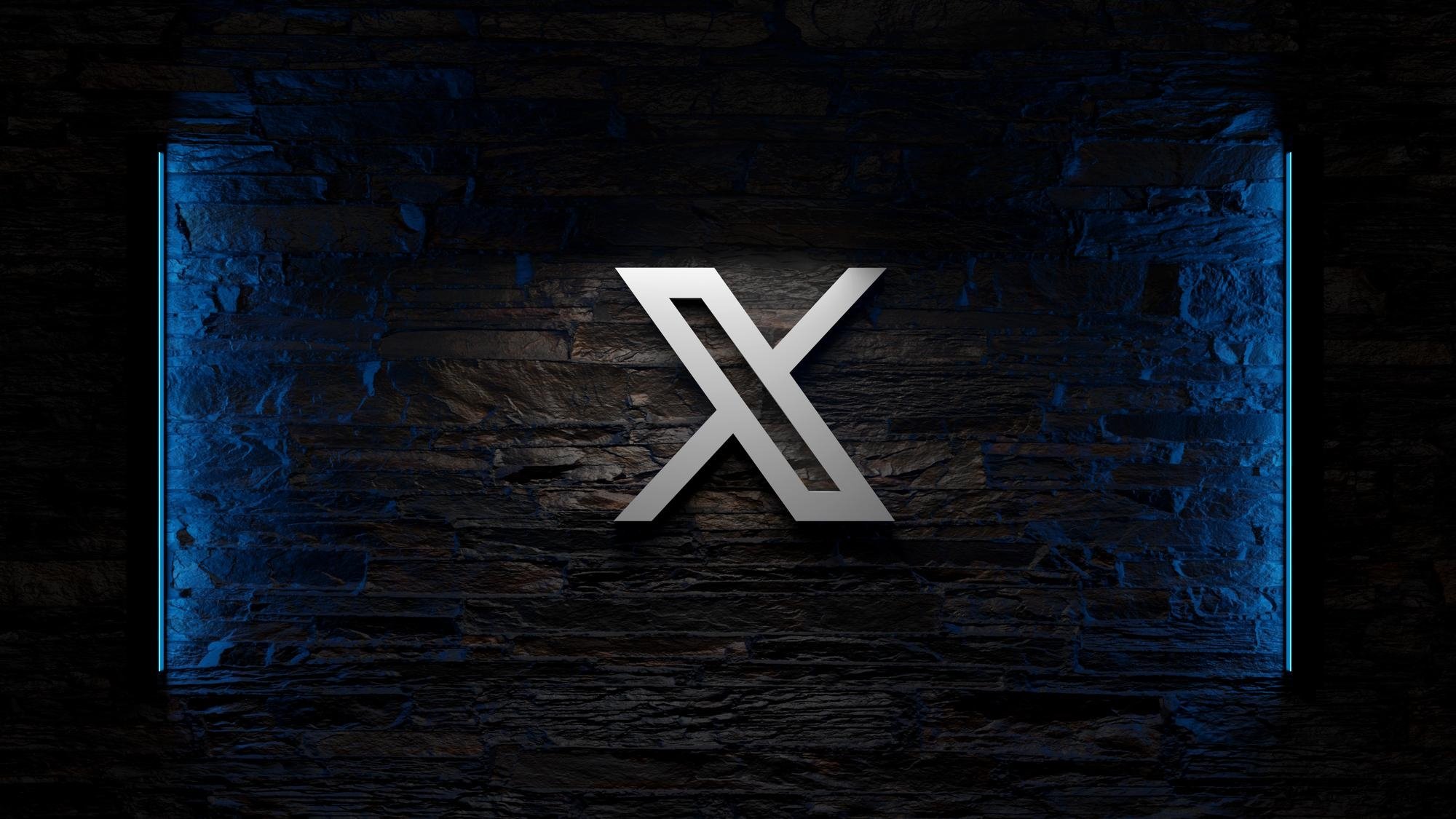 X logo em parede