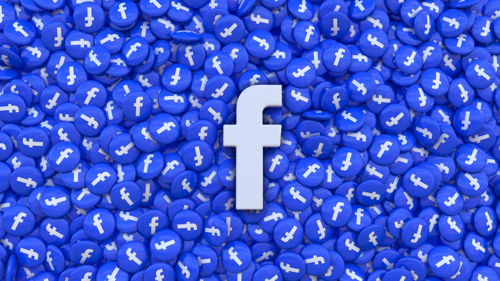 Facebook logo em 3D