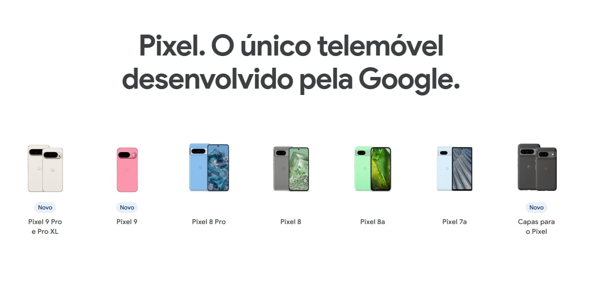 lista de dispositivos da Google Pixel