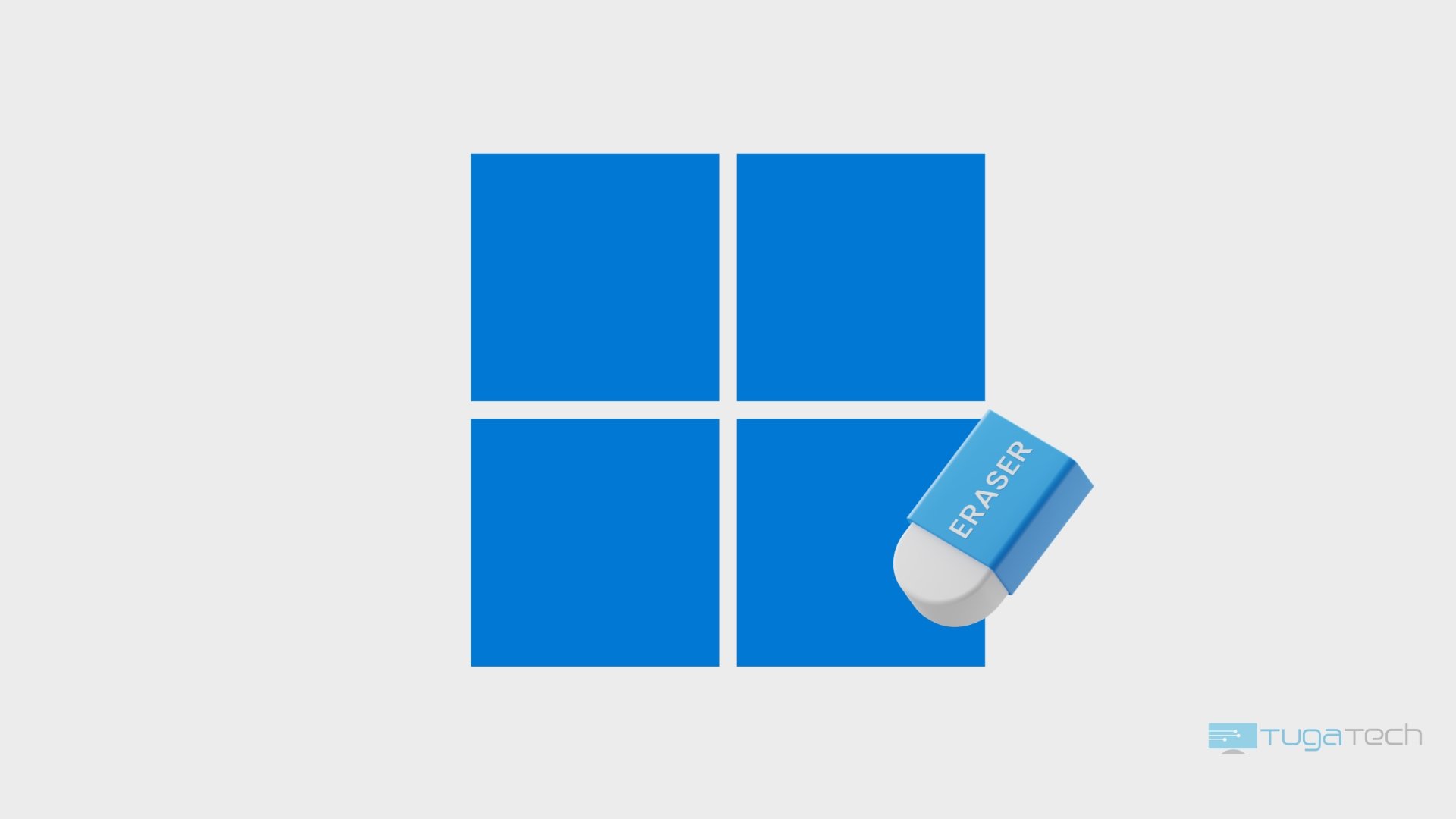 Microsoft windows logo com borracha