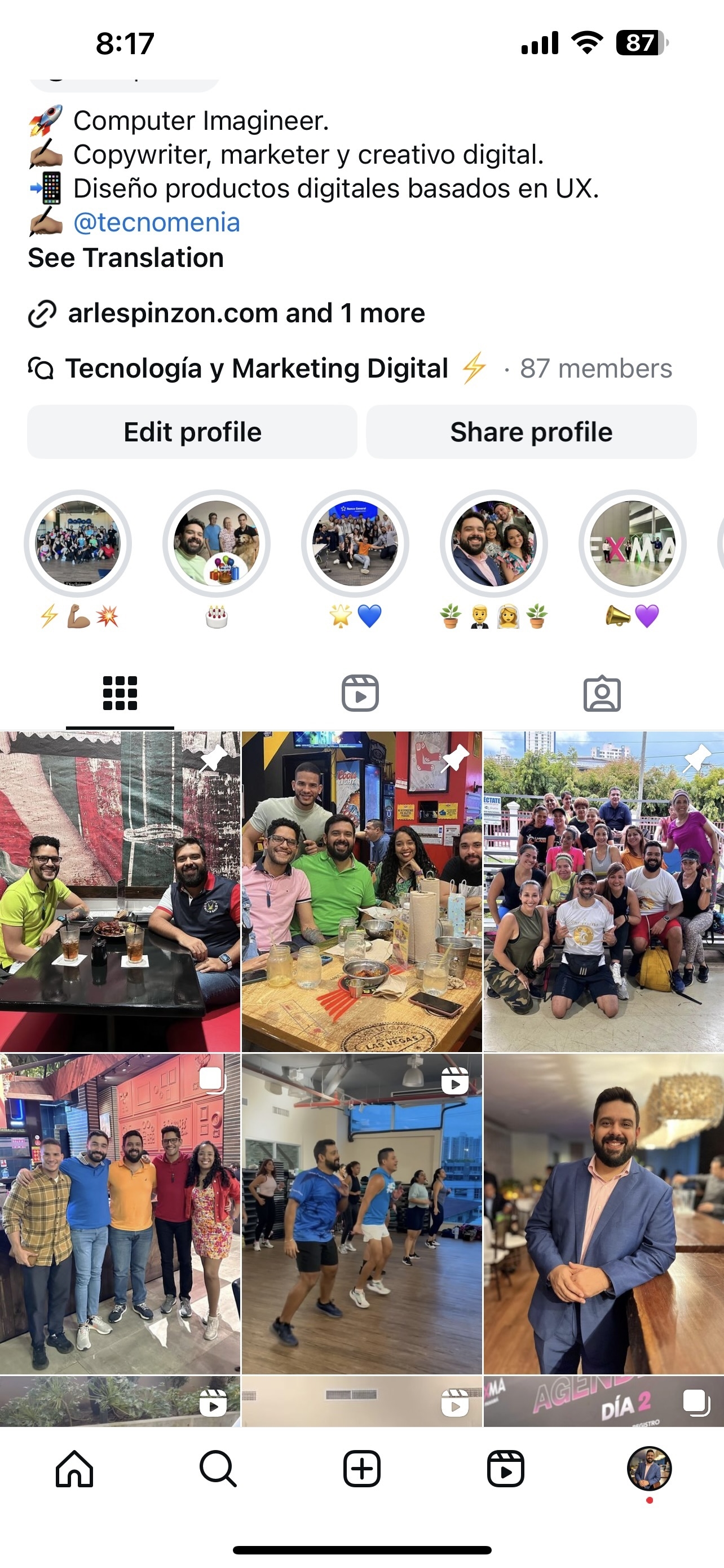 Instagram novo formato para perfis