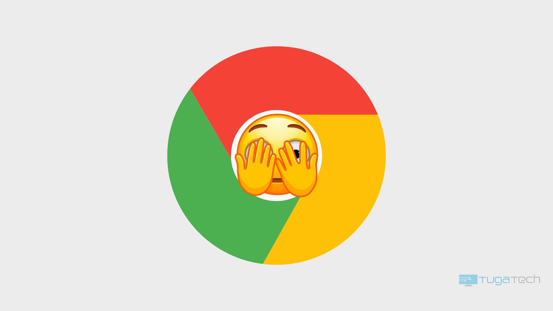 Google Chrome com emoji de escondido