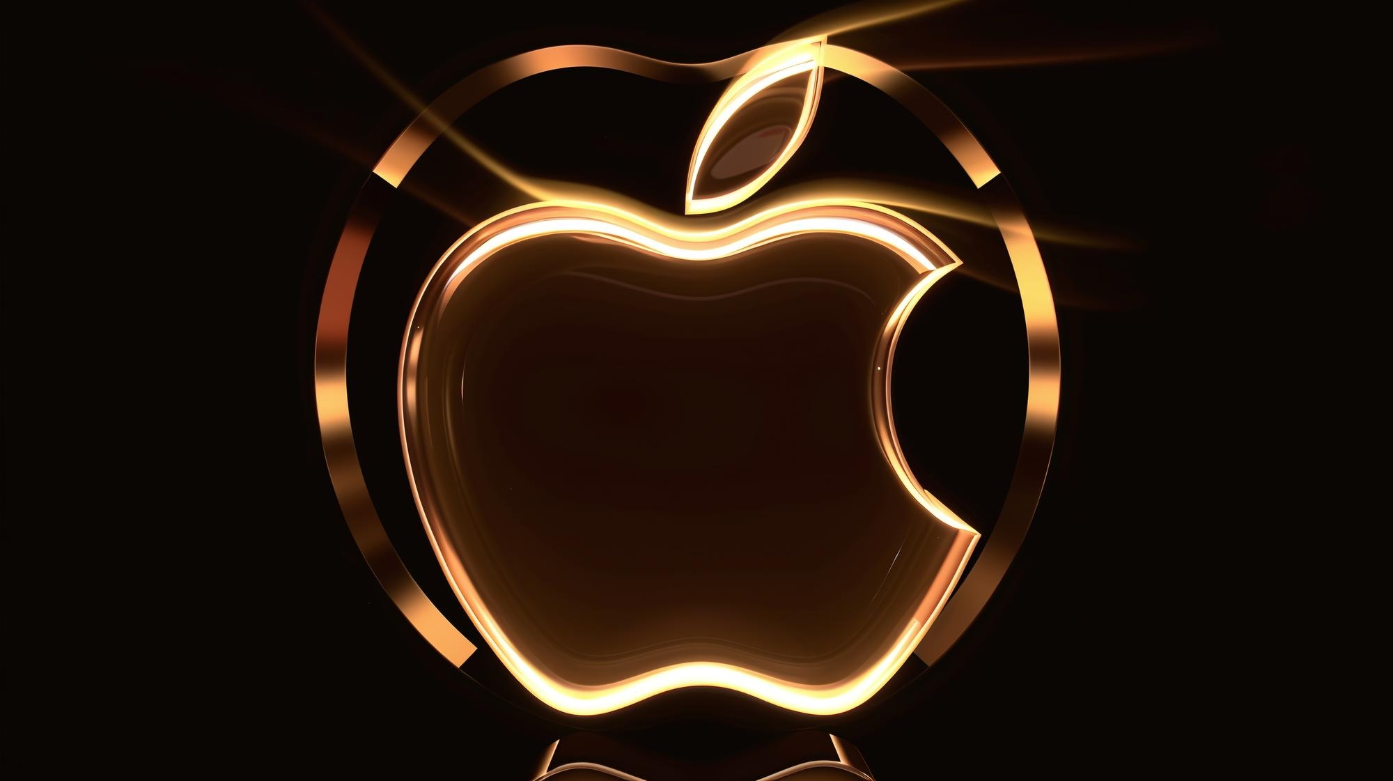Apple logo em ouro