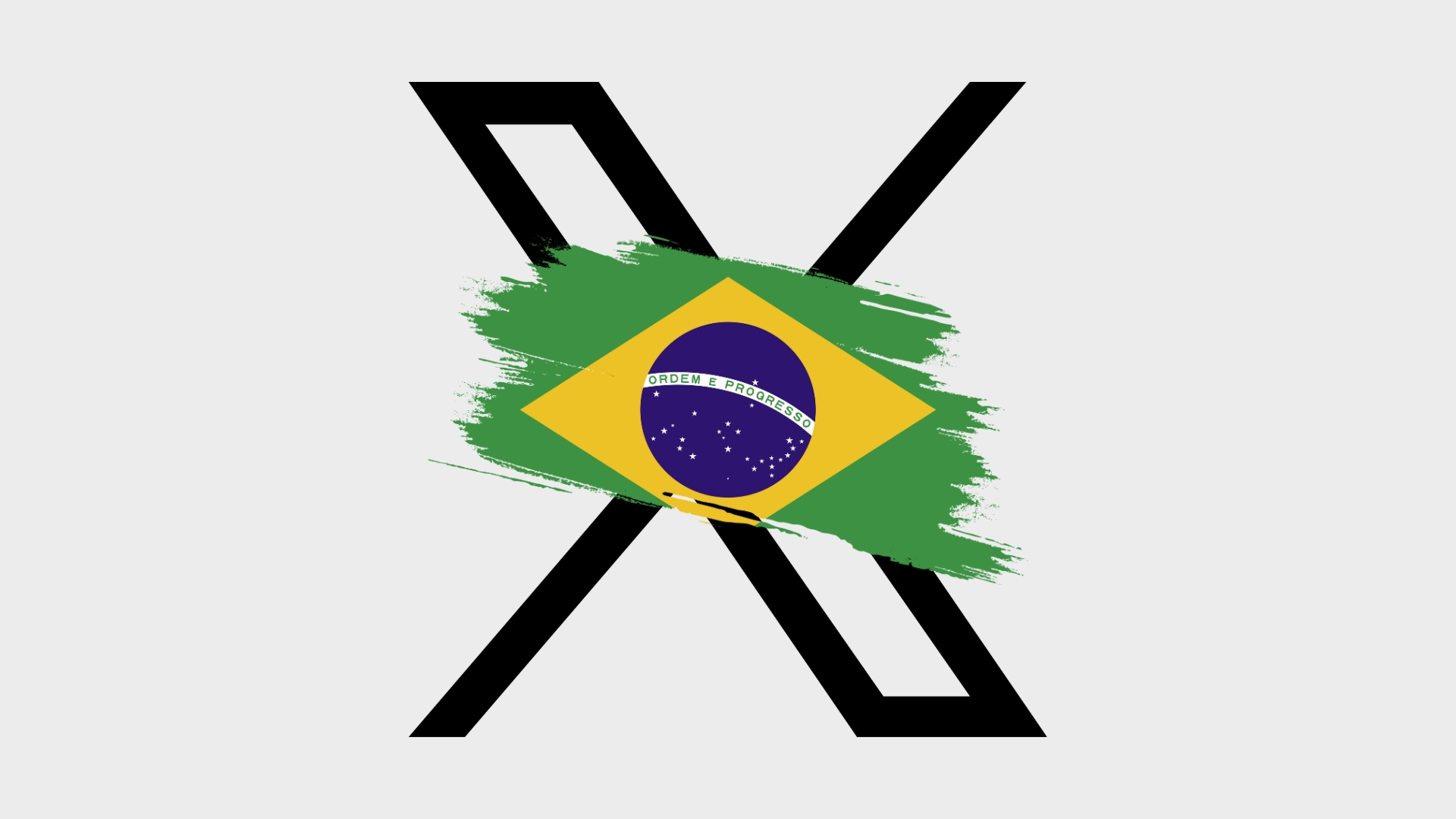 logo da X com bandeira do brasil