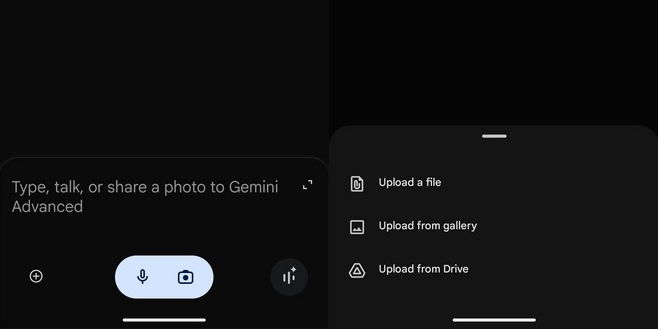 google gemini com envio de ficheiros pelos dispositivos ios e android