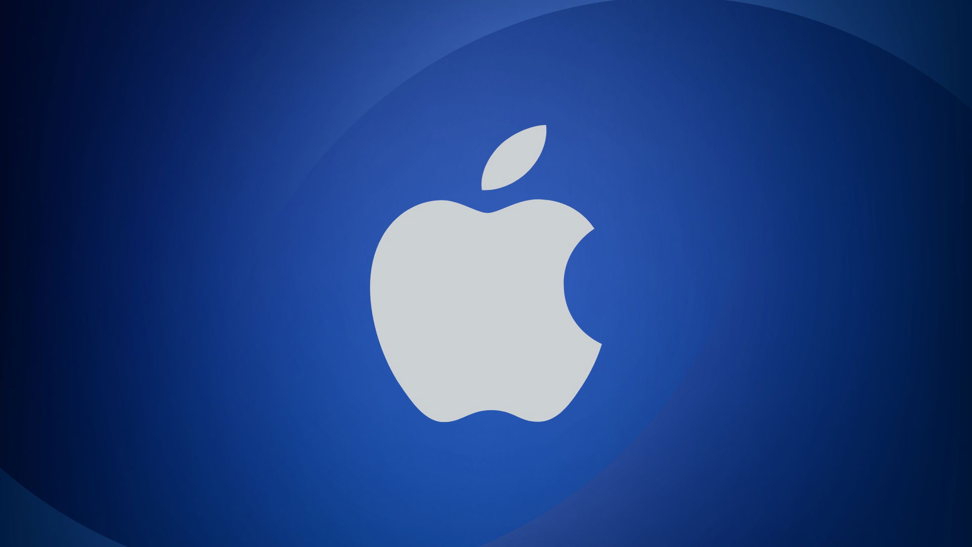 Apple logo da empresa em fundo azul