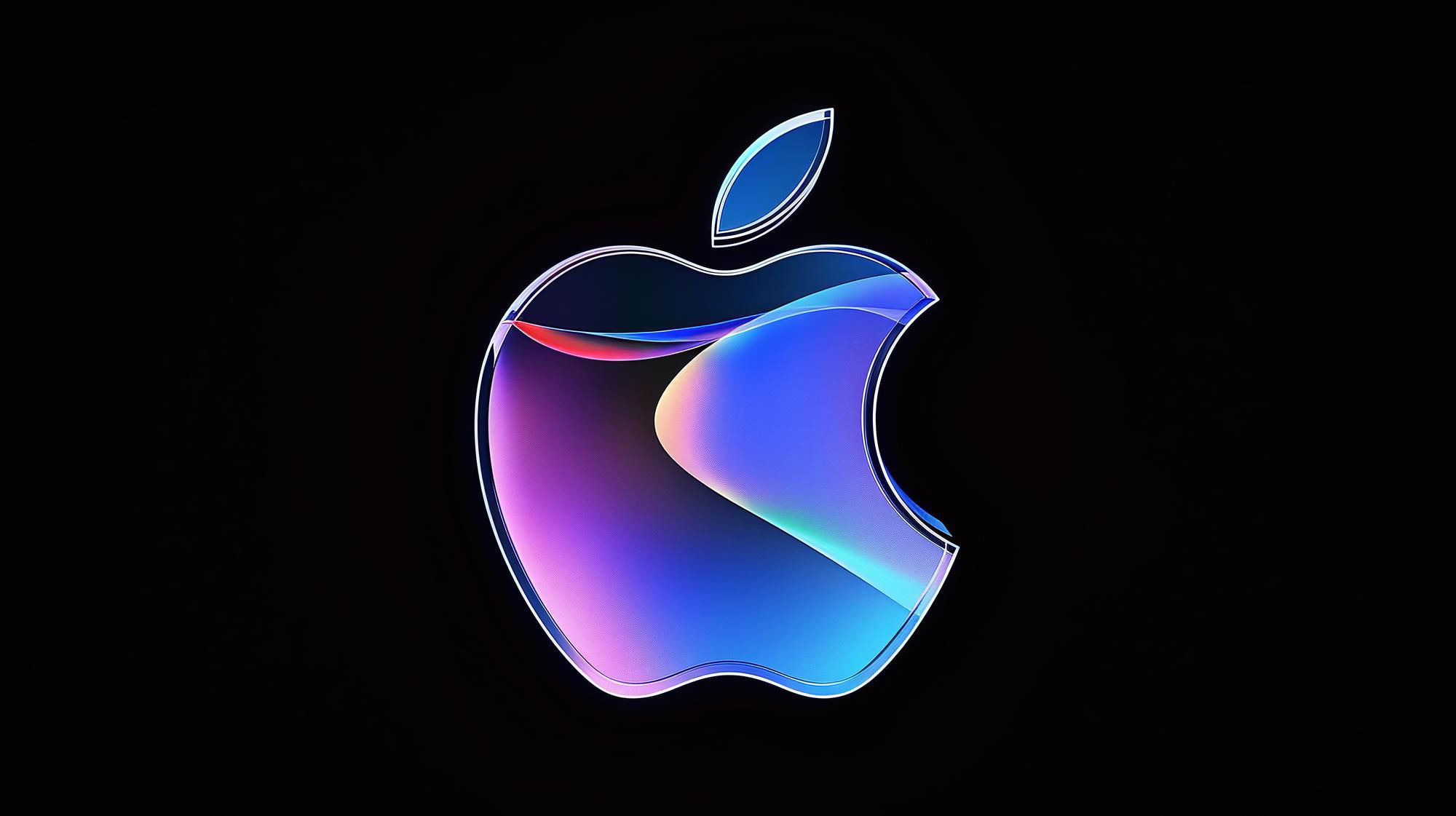 logo da apple cromado