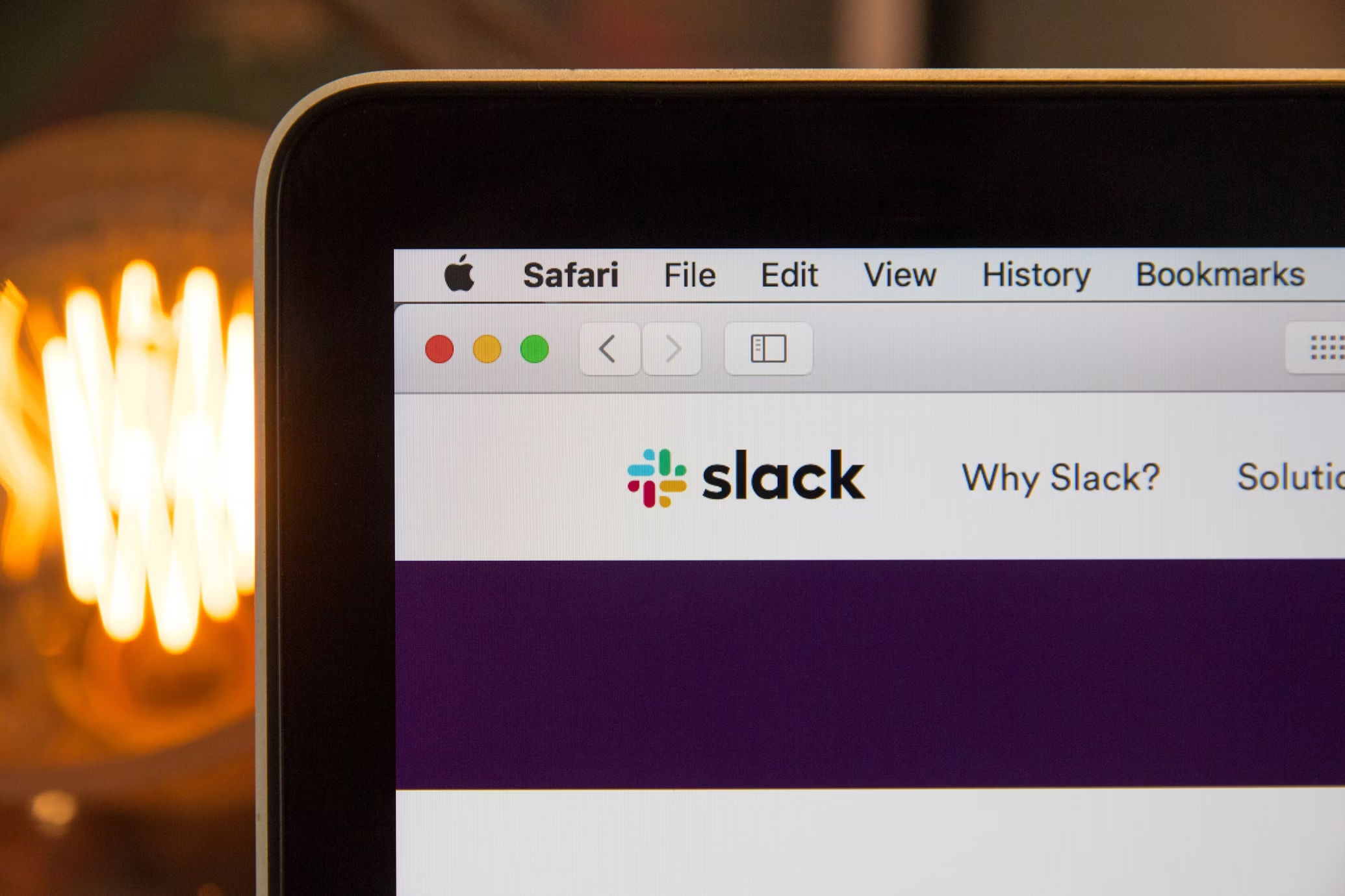 Slack aplicação em macOS