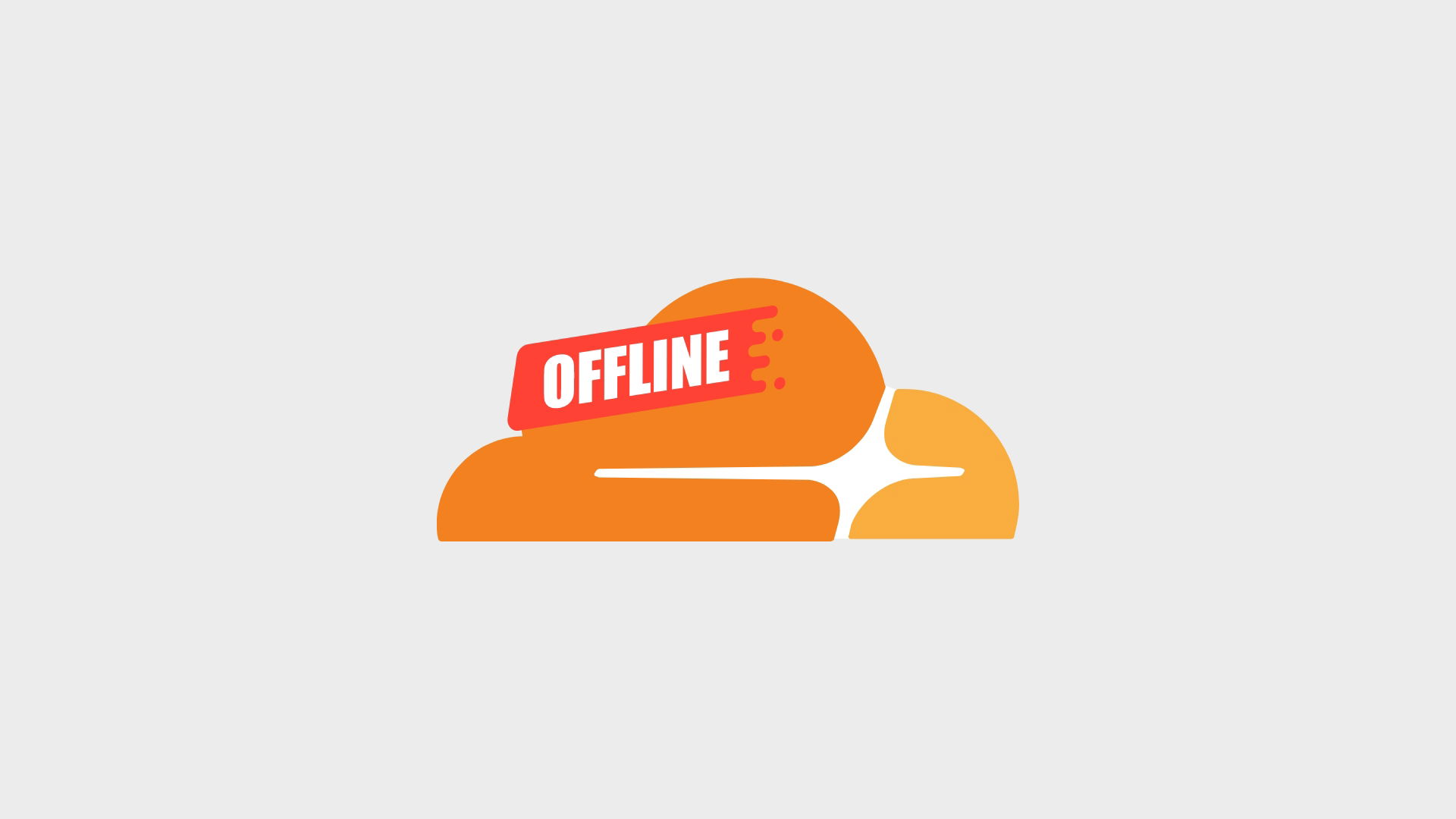 Logo da Cloudflare com sinal de offline