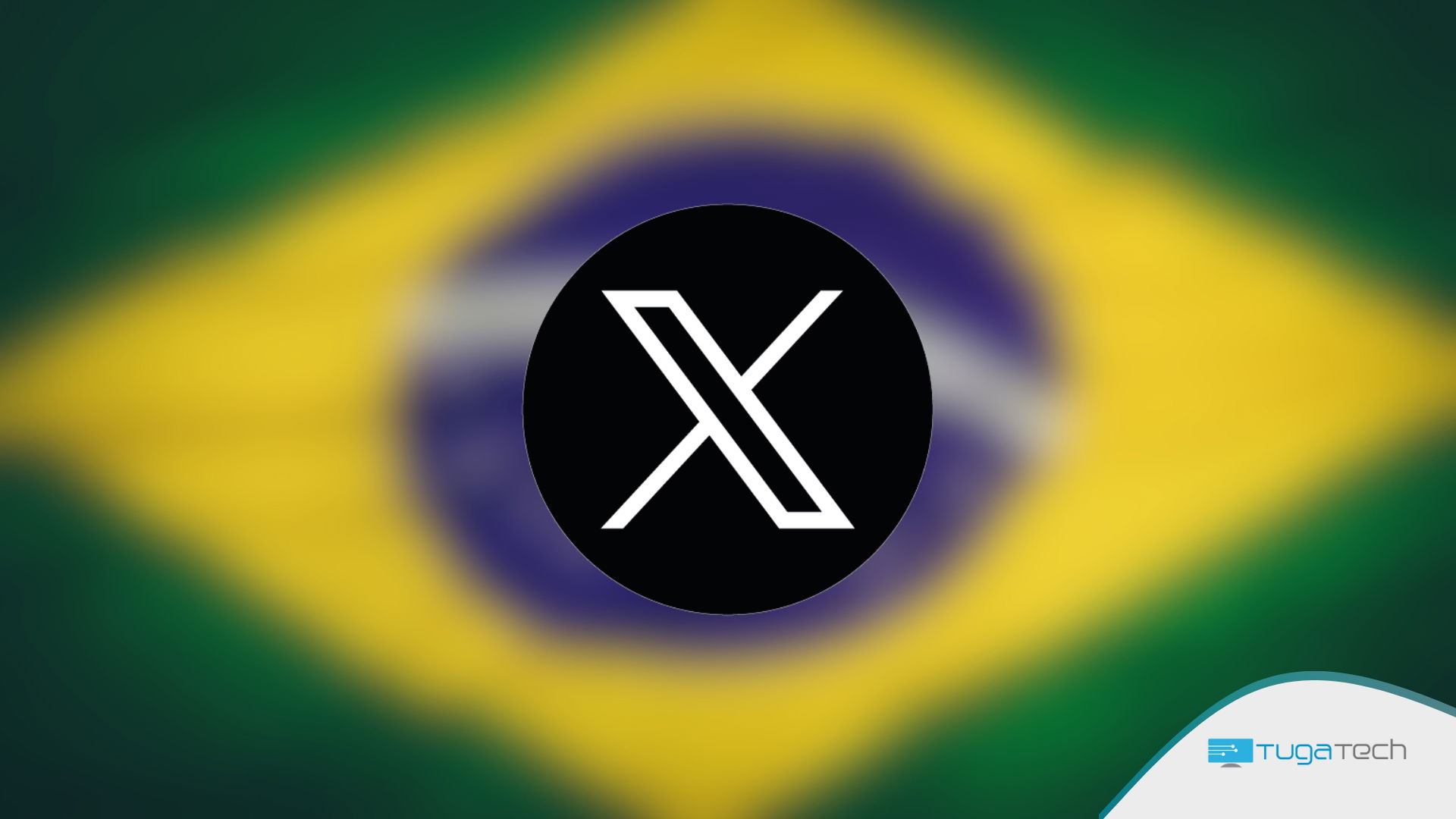 bandeira do brasil com logo da X na frente