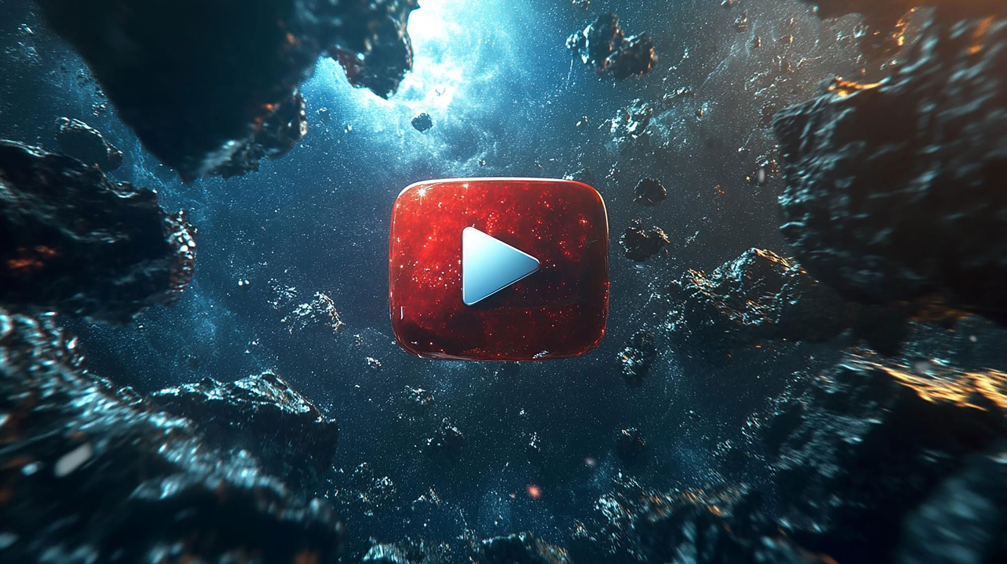 Youtube logo em 3D