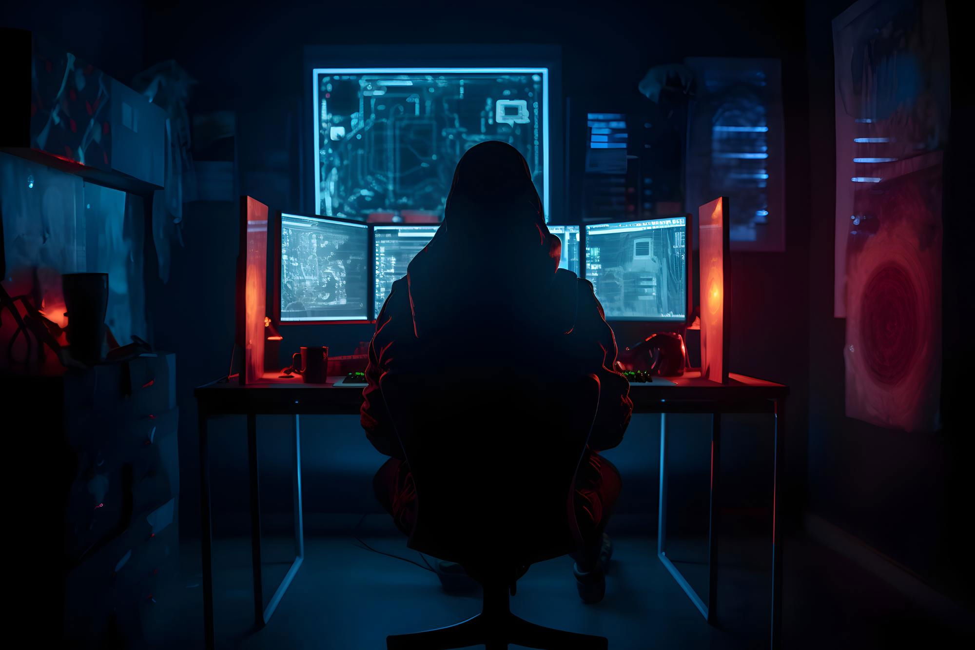 hacker em frente de computador