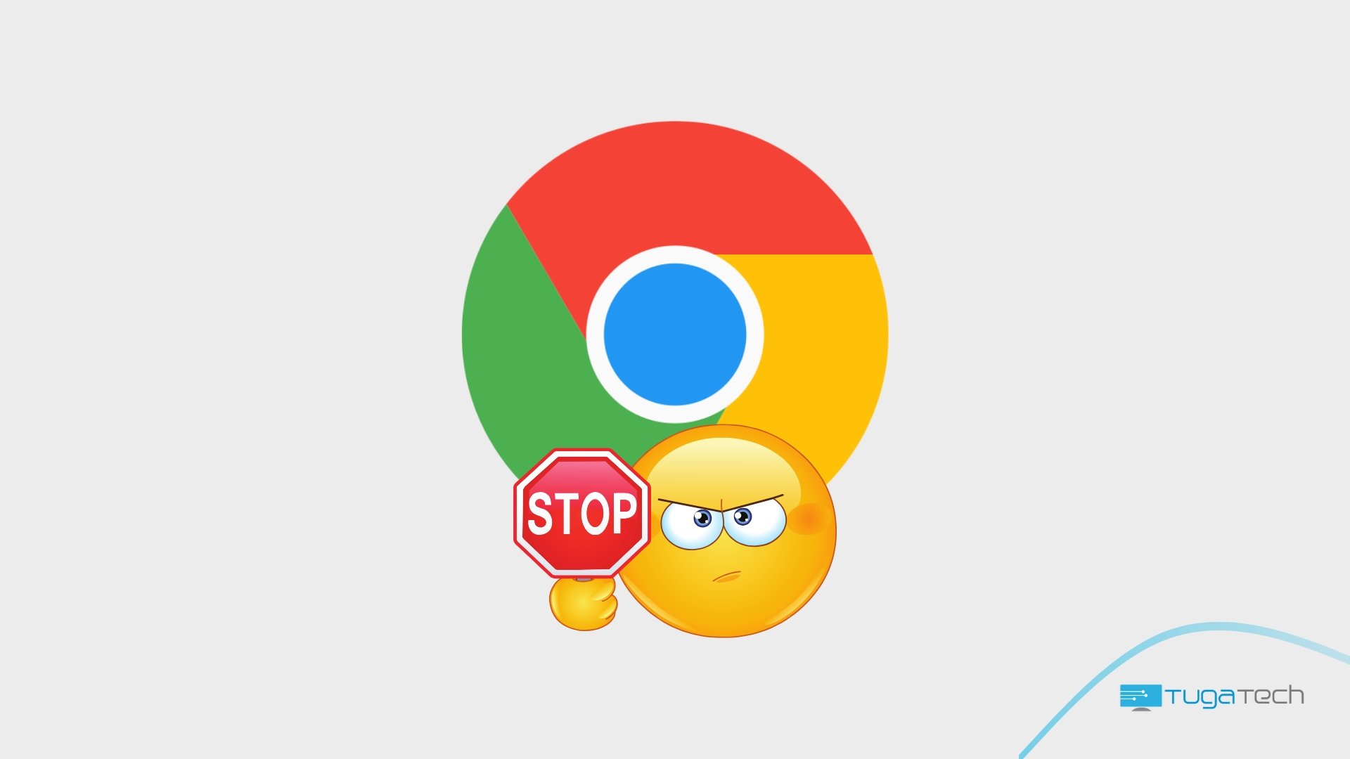 Google Chrome com mensagem de Stop