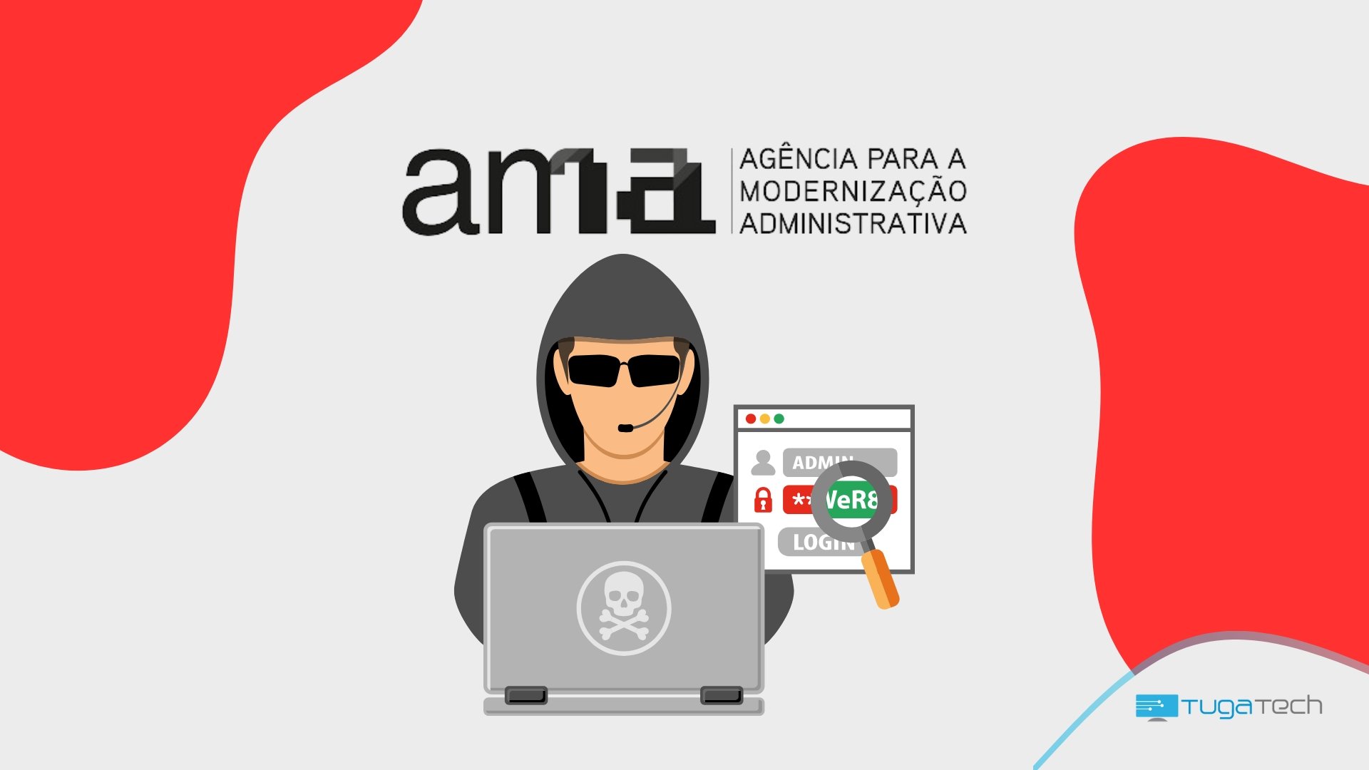 Hacker com senhas e logo da AMA