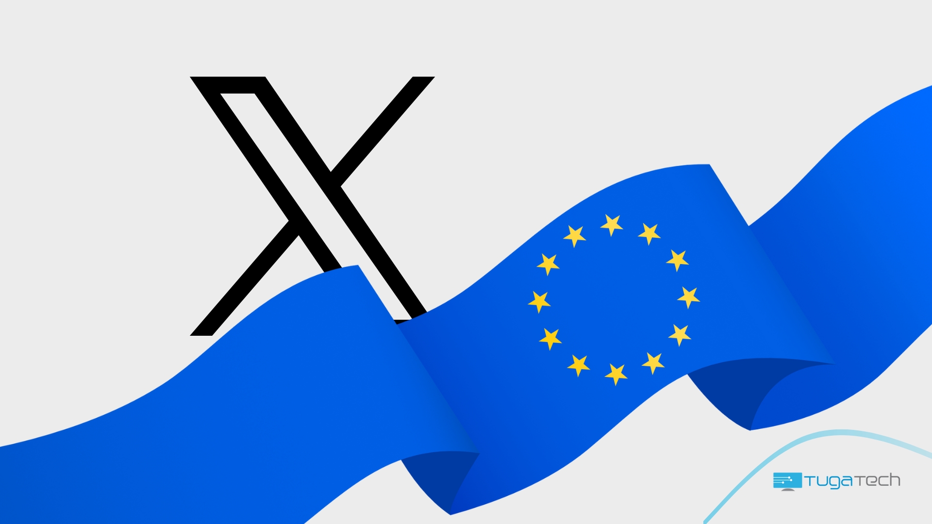 X logo com bandeira europeia